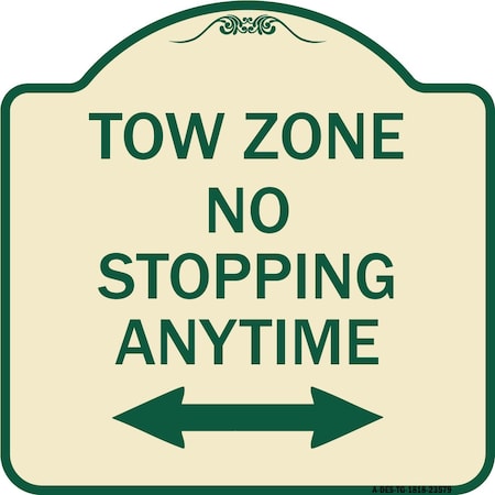Signmission No Stopping Anytime W/ Bi-Directional Arrow Heavy-Gauge Aluminum Sign, 18" x 18", TG-1818-23579 A-DES-TG-1818-23579